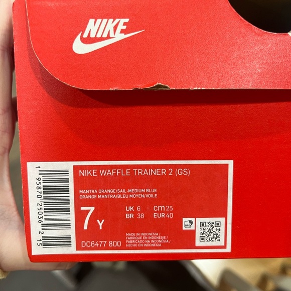 Nike Waffle Trainer 2 "GS" Shoes in Mantra Orange DC6477 800 Sz 7Y Brand New - Picture 9 of 10